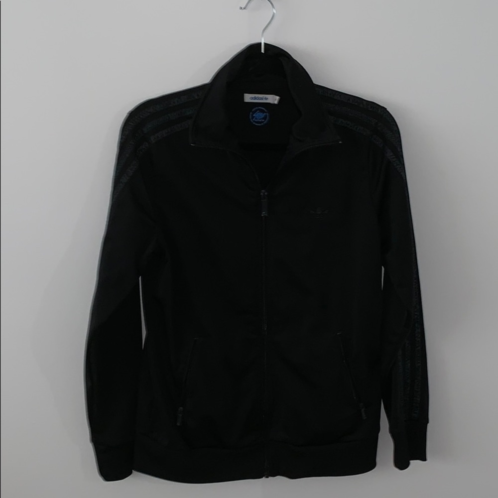 adidas all black track jacket